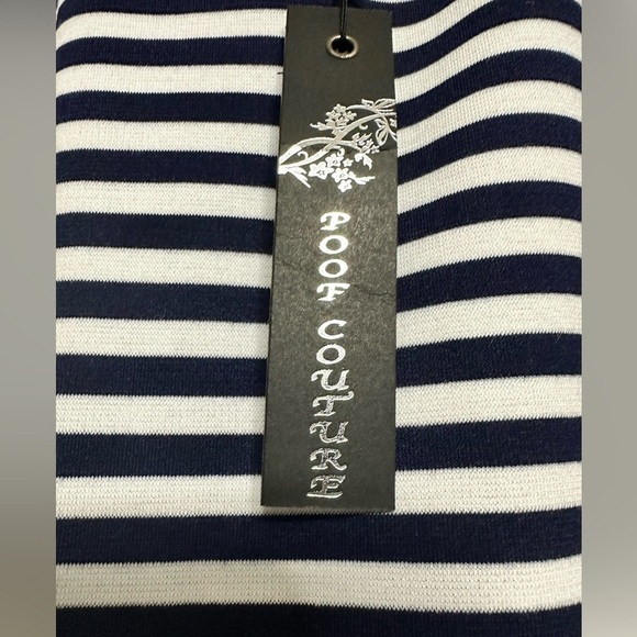 Poof Couture Navy striped ankle length bodycon dress Size 2X - Picture 5 of 5